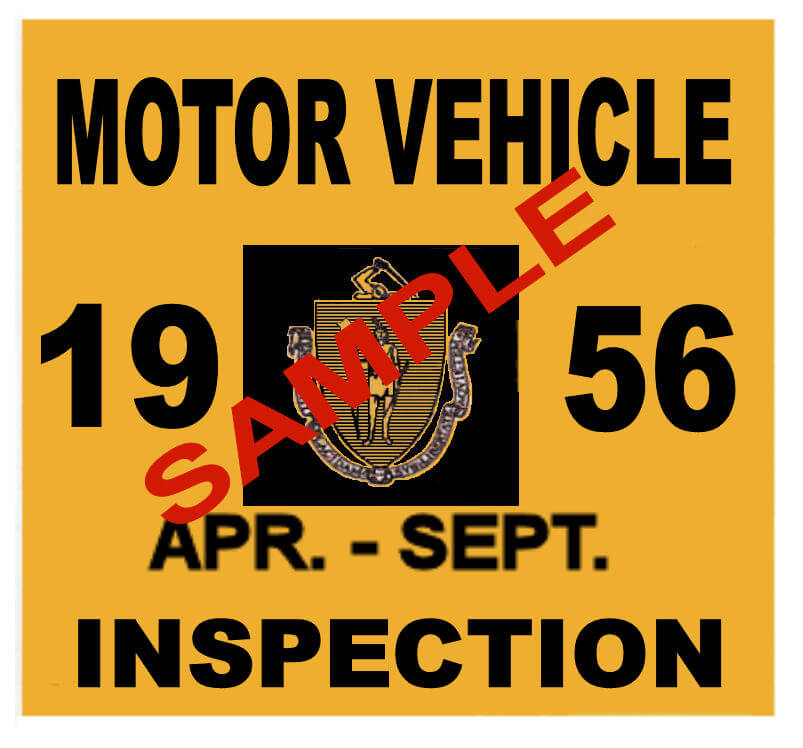 (image for) 1956 Massachusetts Spring INSPECTION Sticker